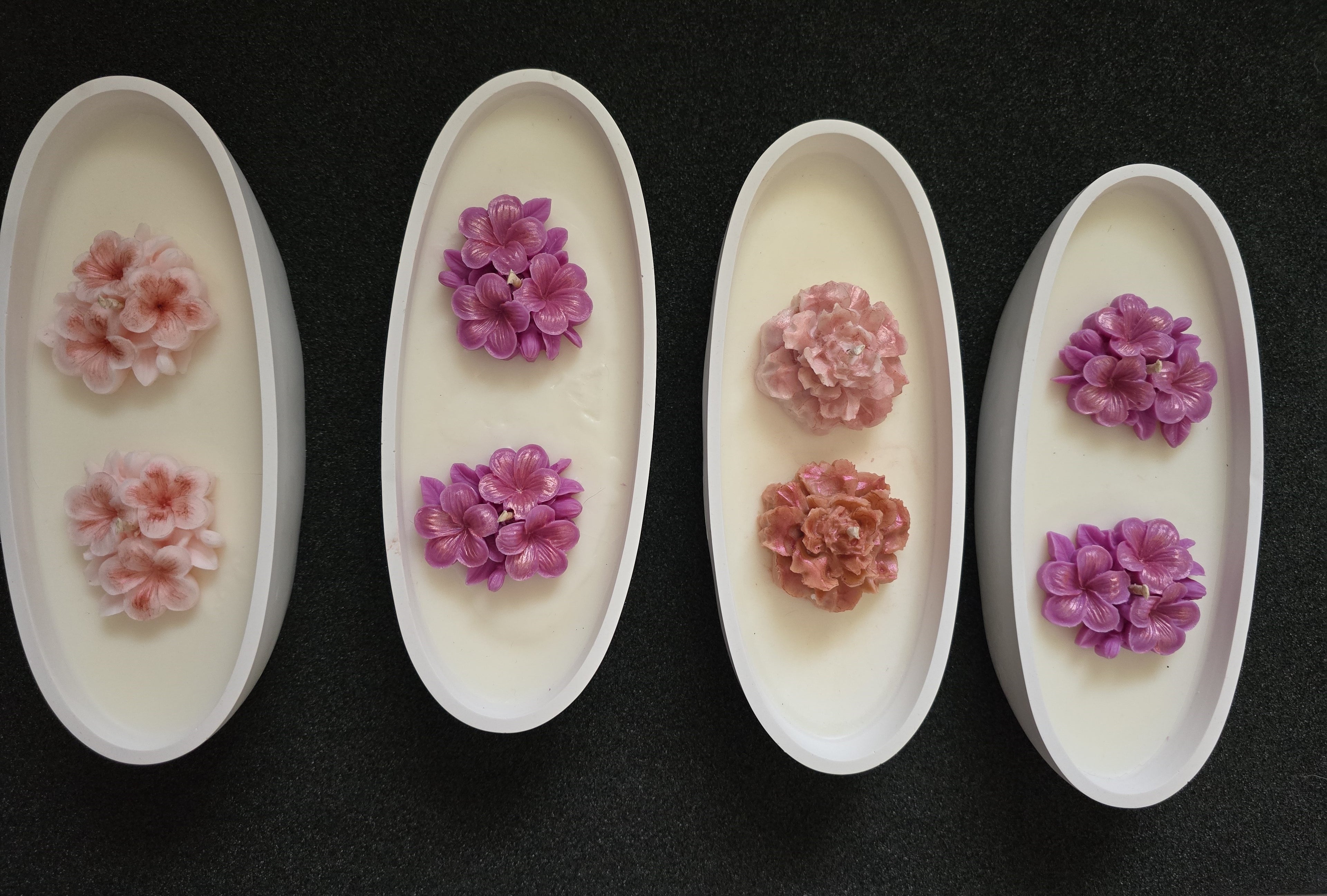 Blumenkerze in Schale oval