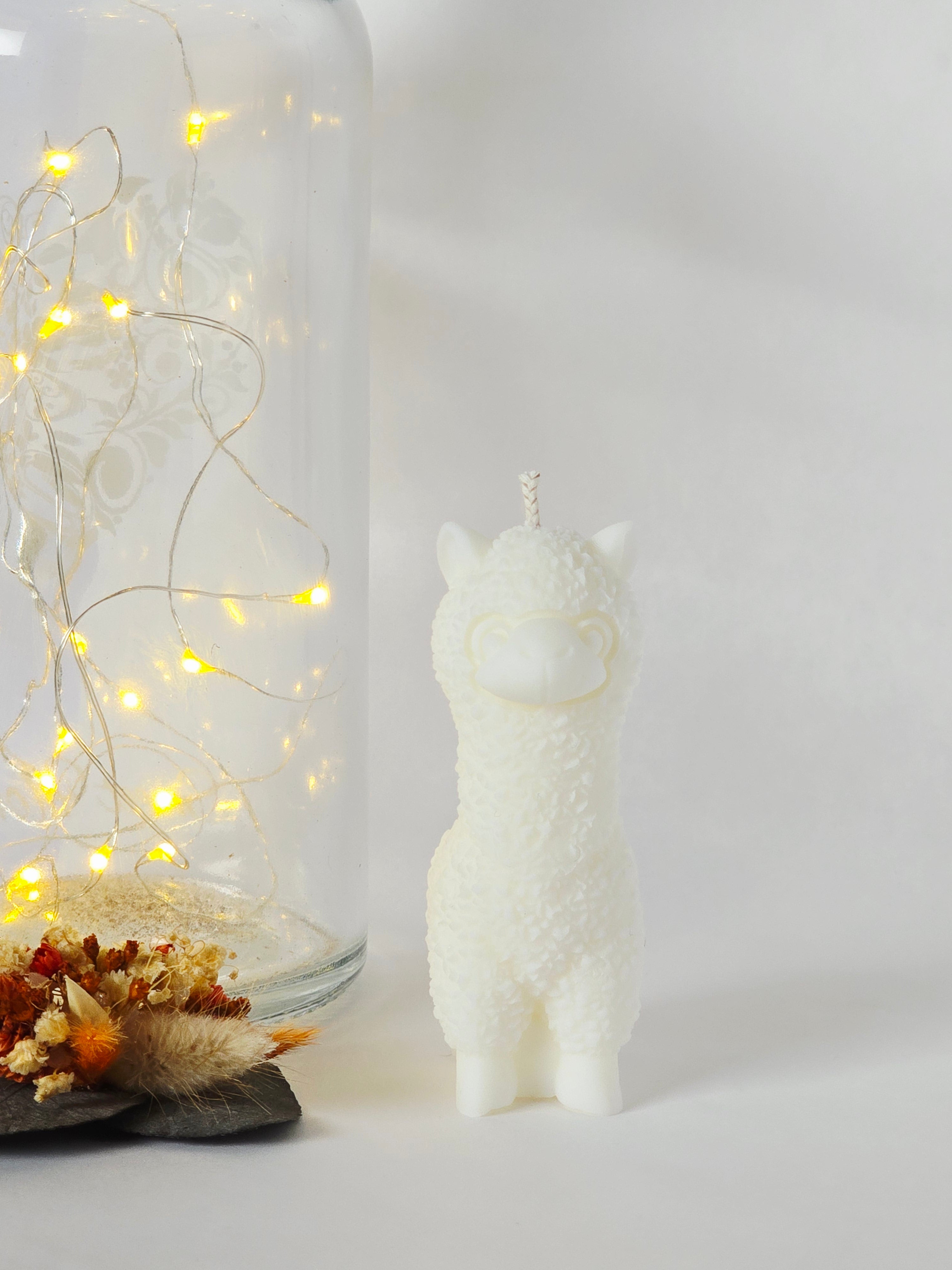 Alpaka Kerze einfarbig